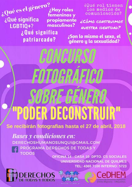 Concurso fotografico Poder Deconstruir 2018