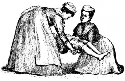 Ilustracin del libro Primeros auxilios en los casos de accidentes e indisposiciones repentinas de Cecilia Grierson