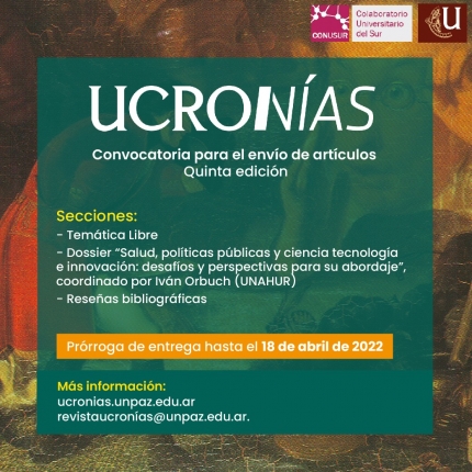 Convocatoria de artiacuteculos para Revista Ucroniacuteas