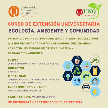 Curso de Extensin Universitaria Ecologa Ambiente y Comunidad